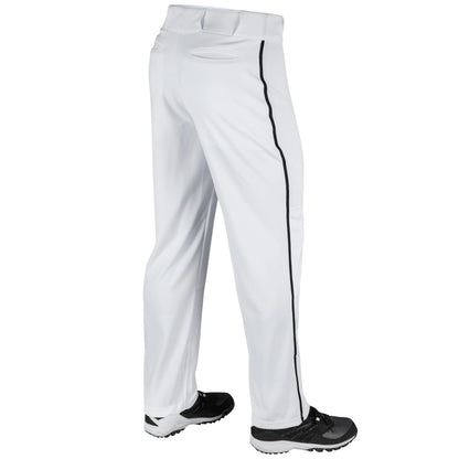 Sports Triple Crown Open-Bottom Baseball Pants with Braid, Youth Small, White with Black Braid