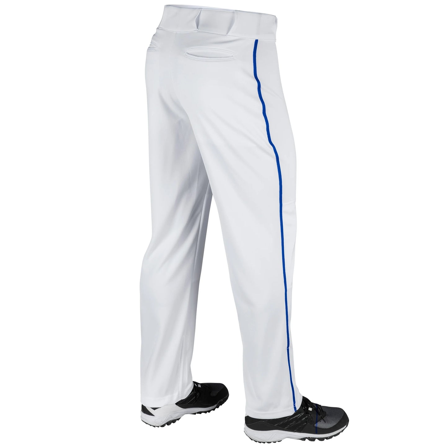 Triple Crown Open-Bottom Baseball Pants with Braid, Adult 2X-Large, White with Royal Braid