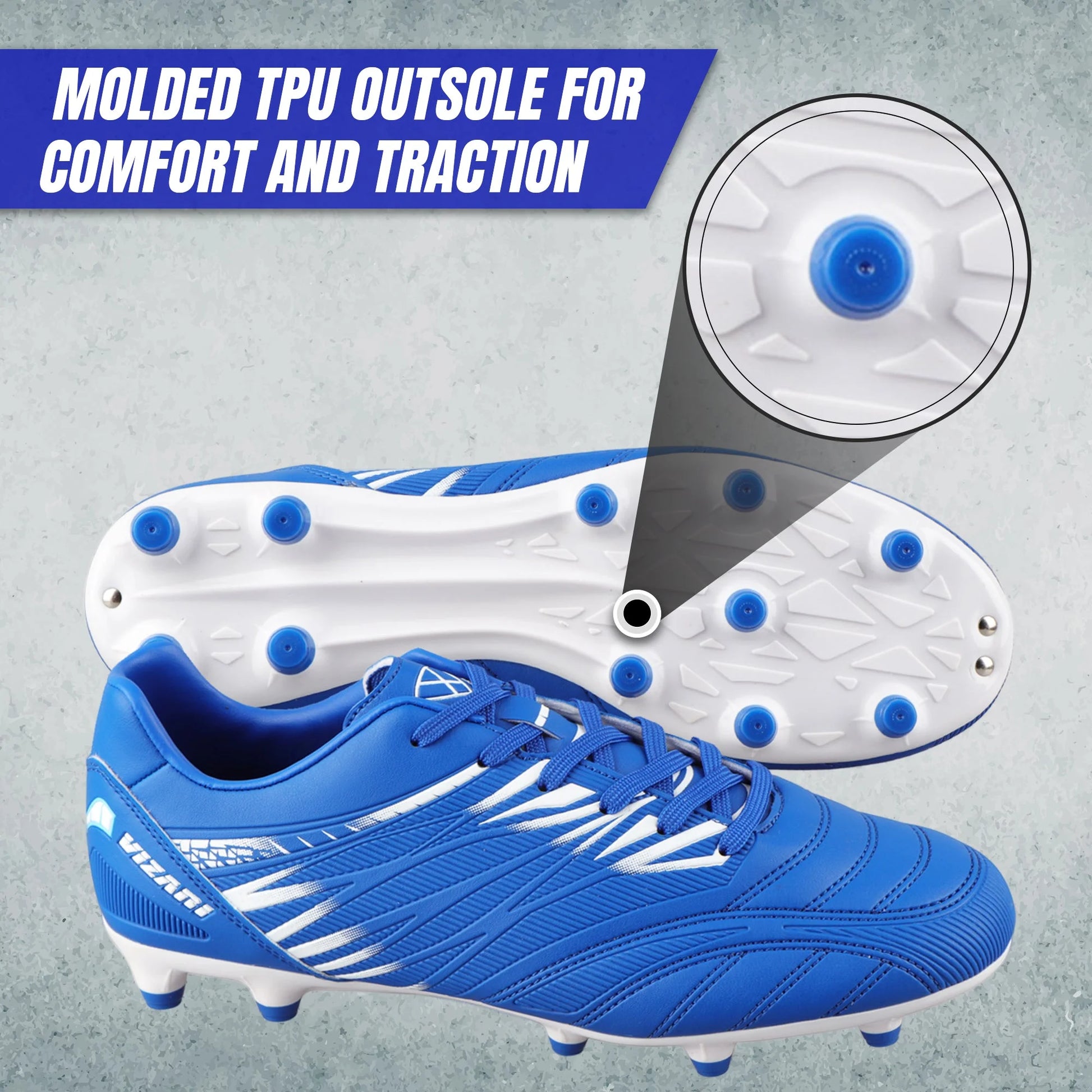 Valencia Adult Soccer Cleats - Lightweight and Durable Men'S Soccer Shoes for Superior Performance - Unisex Mens and Womens Firm Ground Soccer Cleats with round Studs for Maximum Traction