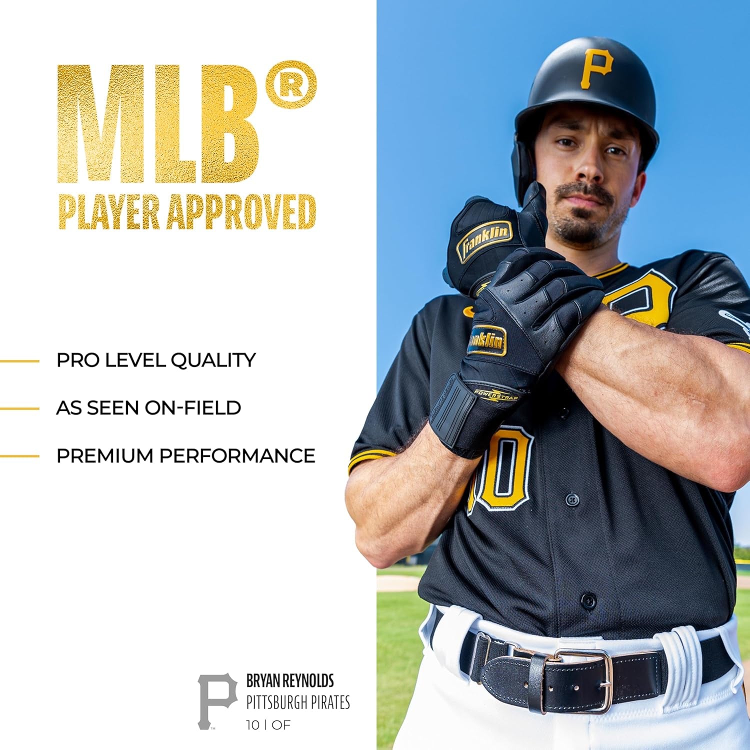 MLB Power Strap Infinite Batting Gloves - Baseball + Softball Long Cuff Batting Gloves - Adult + Youth