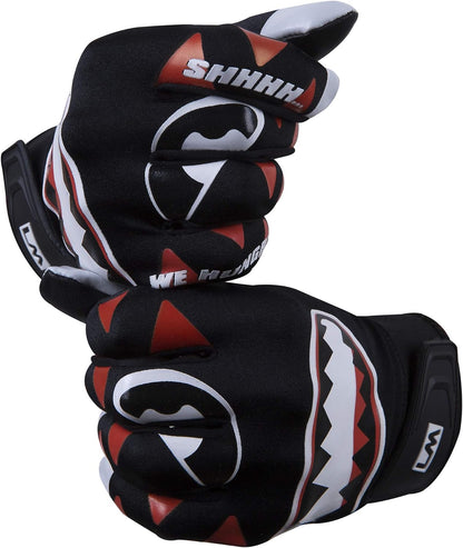 Loudmouth Baseball Batting Gloves - Adult & Youth Sizes | Genuine Pro Grade Leather Palm | Form Fitting Comfortable Spandex Fabric | Adjustable Neoprene Wristband | Adult & Youth Batting Gloves