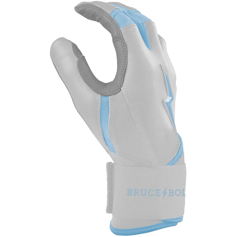 PREMIUM PRO CHROME Series Long Cuff Batting Gloves | BABY BLUE