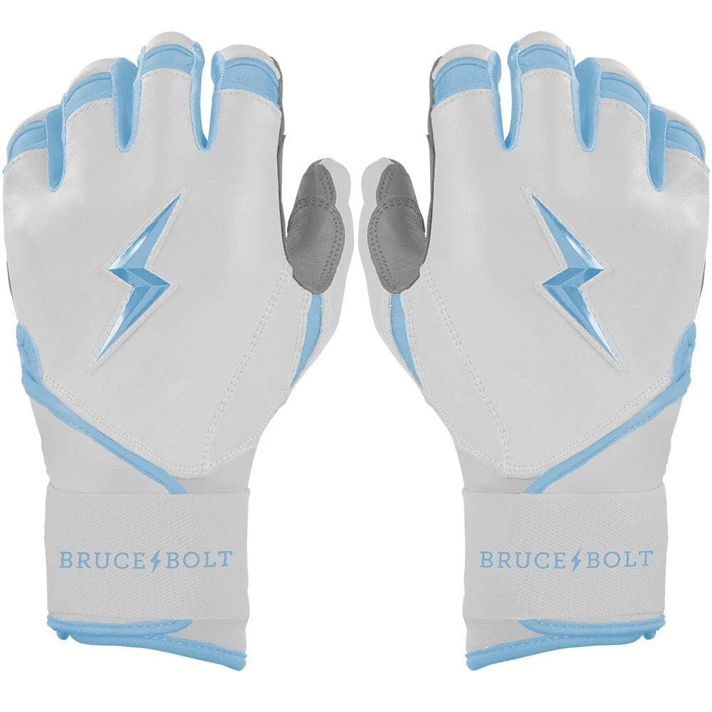 PREMIUM PRO CHROME Series Long Cuff Batting Gloves | BABY BLUE