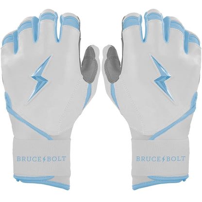 PREMIUM PRO CHROME Series Long Cuff Batting Gloves | BABY BLUE