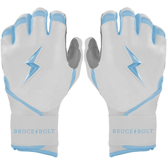 PREMIUM PRO CHROME Series Long Cuff Batting Gloves | BABY BLUE