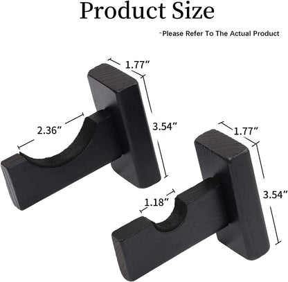 Baseball Bat Wall Mount Baseball Bat Holder Horizontal Rack Brackets Hanger- Solid Wood Baseball Bat Protect Hidden Screws- Black