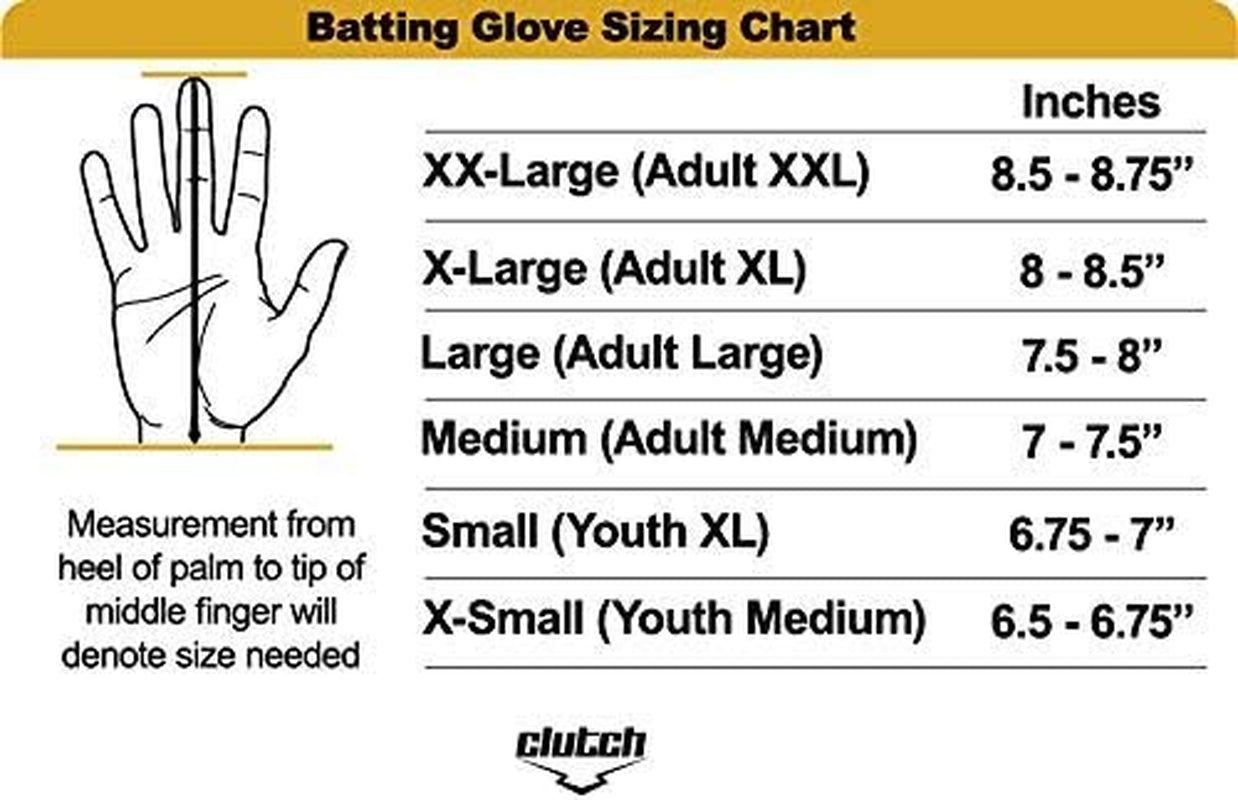 Pro Series Leather Softball - Baseball Batting Gloves, Padded Stylish Design, Comfortable Grip Finger Fit, for Adults and Youth