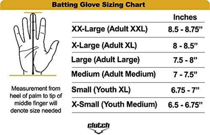 Pro Series Leather Softball - Baseball Batting Gloves, Padded Stylish Design, Comfortable Grip Finger Fit, for Adults and Youth