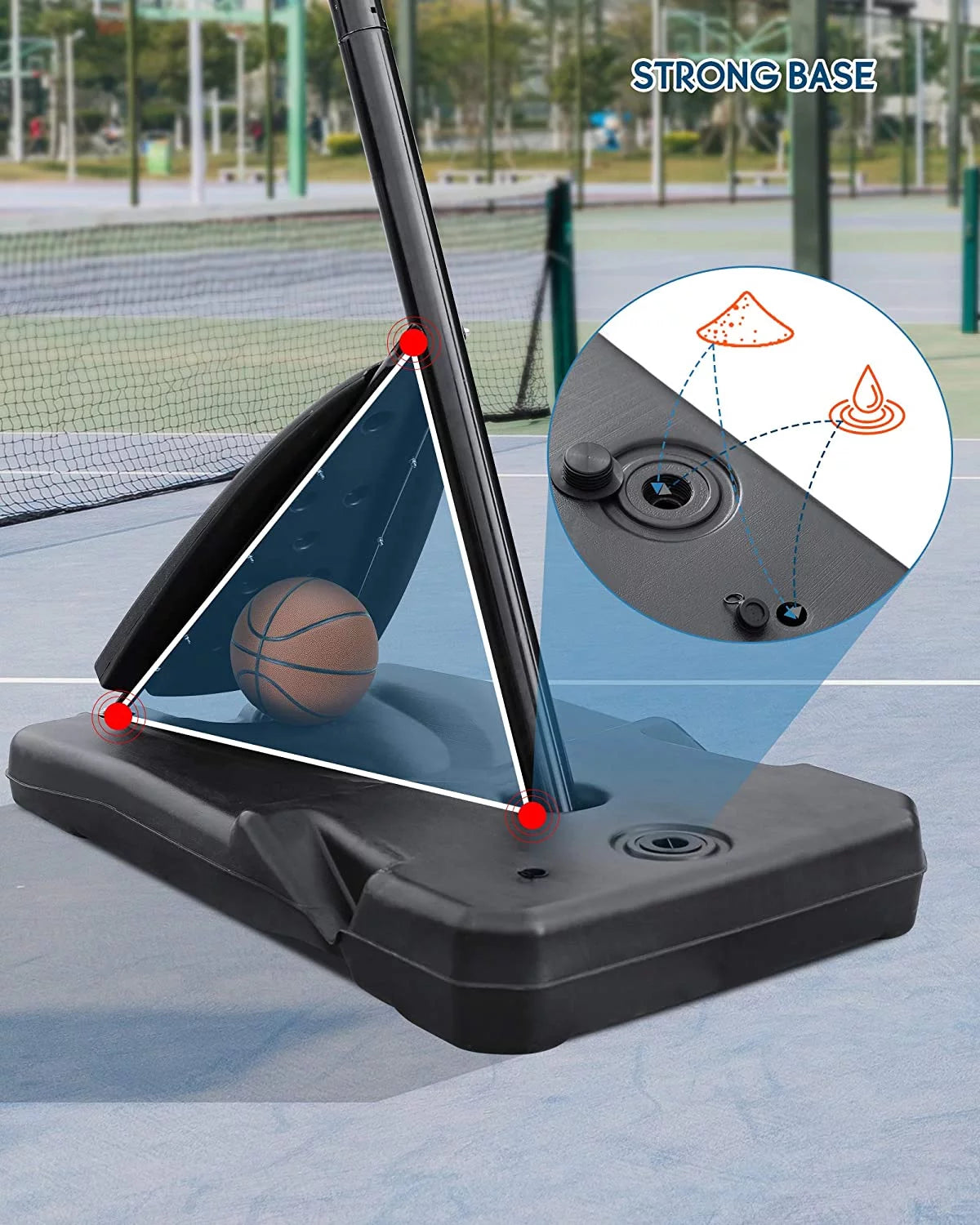 54 In. Basketball Hoop Outdoor Portable Basketball Goal with 7.5 - 10 Ft. Adjustable Basketball System Basketball Equipment with Wheels for Adult Teenagers Family Indoor and Outdoor