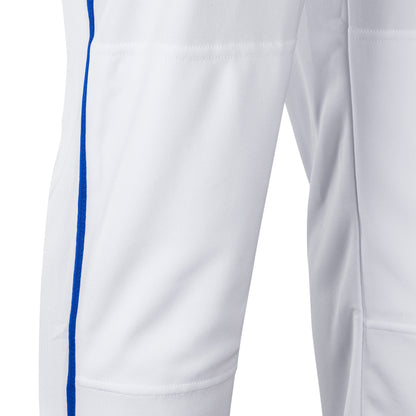 Triple Crown Open-Bottom Baseball Pants with Braid, Adult 2X-Large, White with Royal Braid