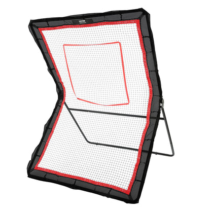 VEVOR Lacrosse Rebounder for Backyard, 5X7 Ft Volleyball Bounce Back Net, Pitchback Throwback Baseball Softball Return Training Screen, Adjustable Angle Shooting Practice Training Wall with Target