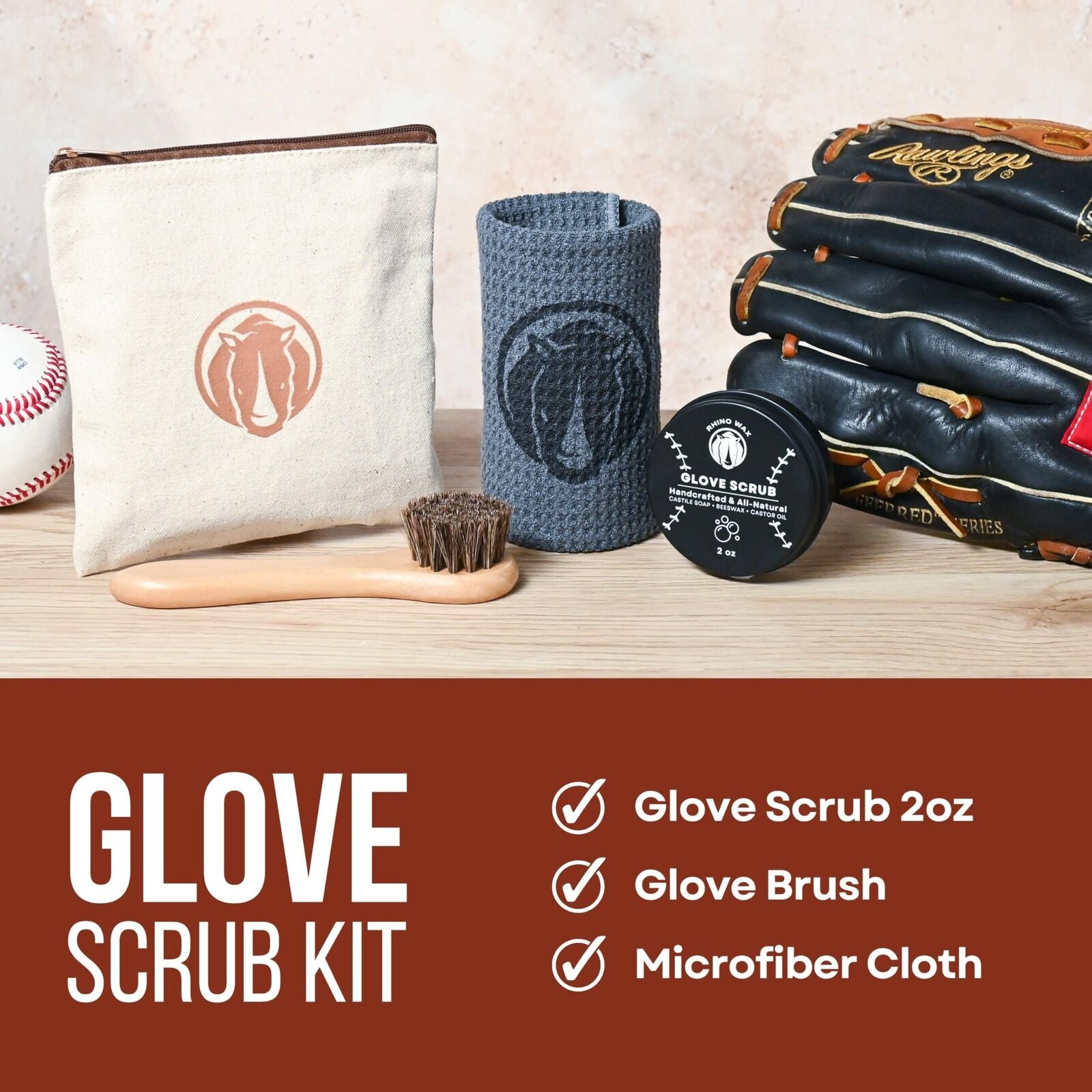 - Baseball Glove Scrub Kit - Deep Cleans Baseball or Softball Gloves with Pow...